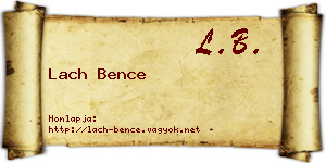 Lach Bence névjegykártya